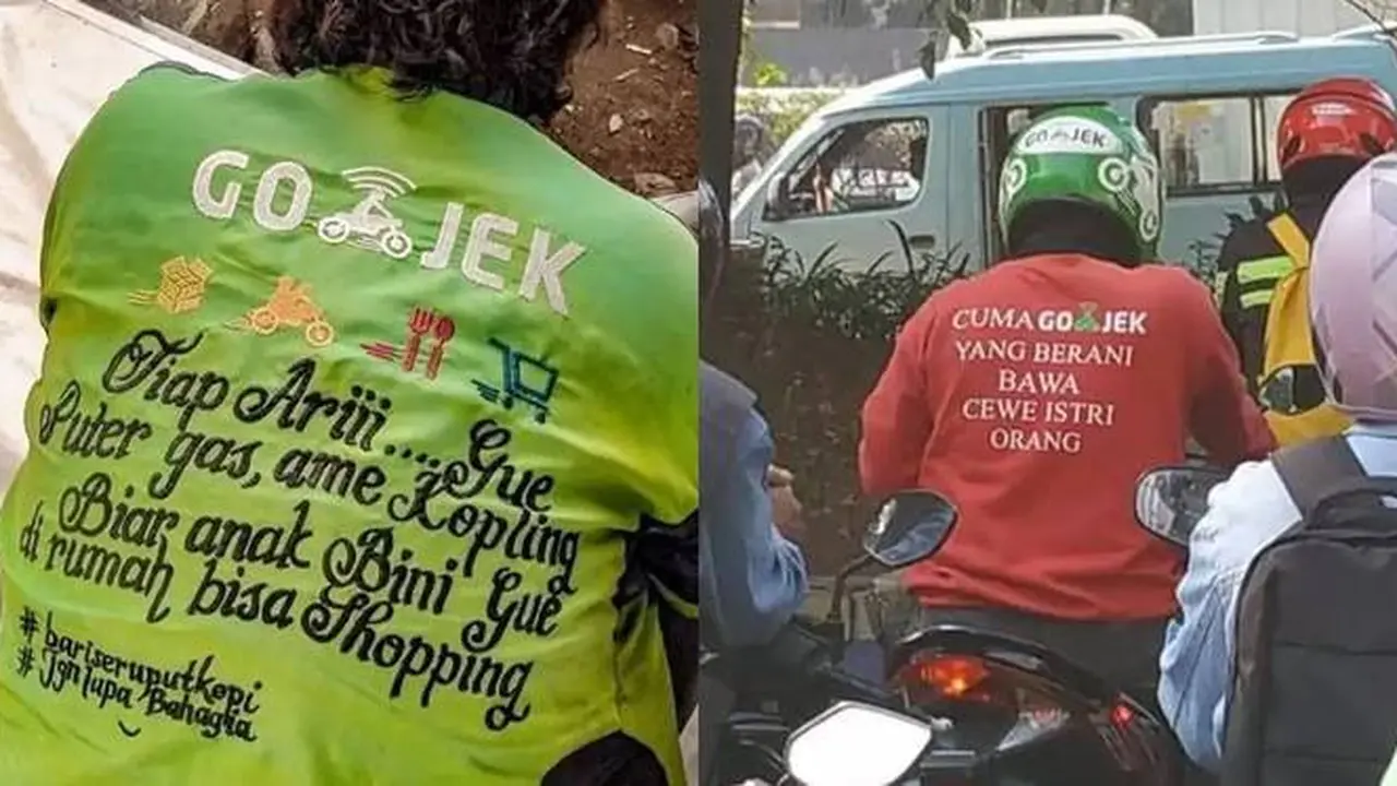 8 Potret Nyeleneh Jaket Ojol, Modifikasinya Kocak Banget