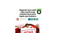 Cek Fakta judul artikel Megawati jelas masuk surga