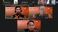 Webinar membahas kejahatan siber yang dilaksanakan oleh Badan Siber dan Informasi Pemuda Pancasila Riau. (Liputan6.com/M Syukur)