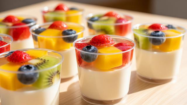 Puding Susu Lapis Jeli Buah