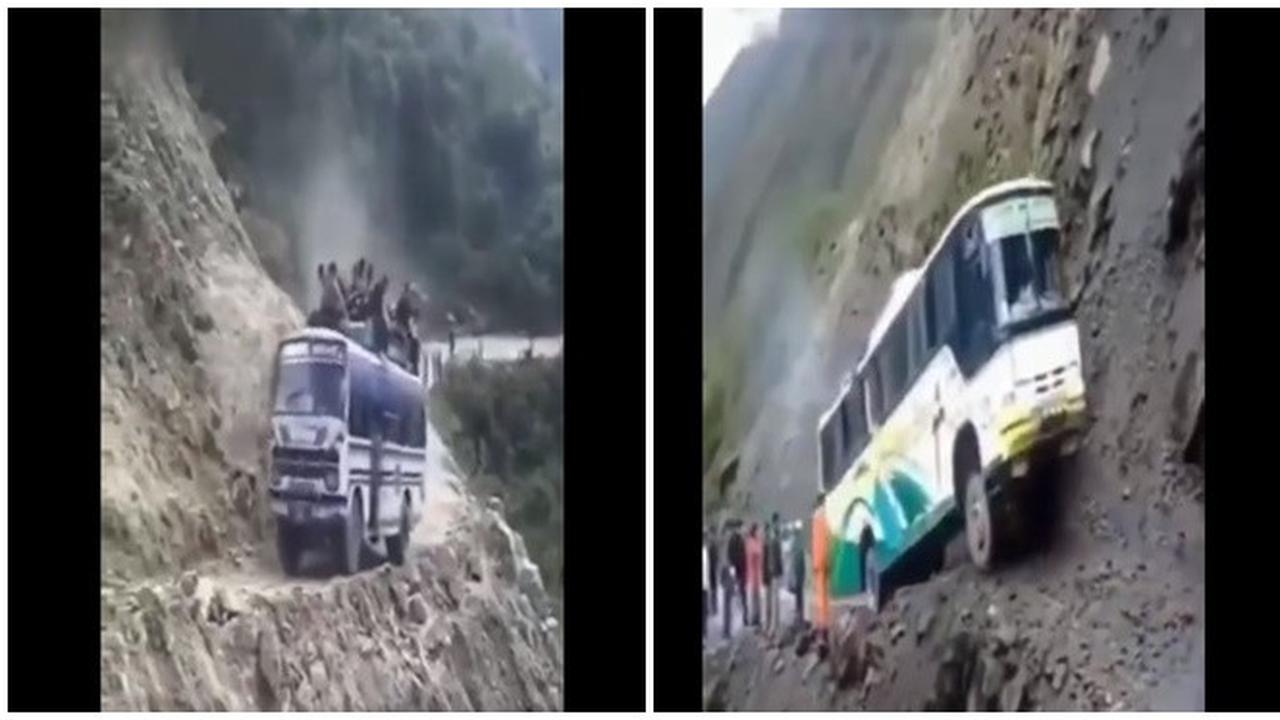 Bus Melewati Jalan Sempit di Lereng Gunung Ini Serem Banget, Bikin Deg-degan