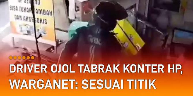 VIDEO: Driver Ojol Tabrak Konter HP, Warganet: Sesuai Titik