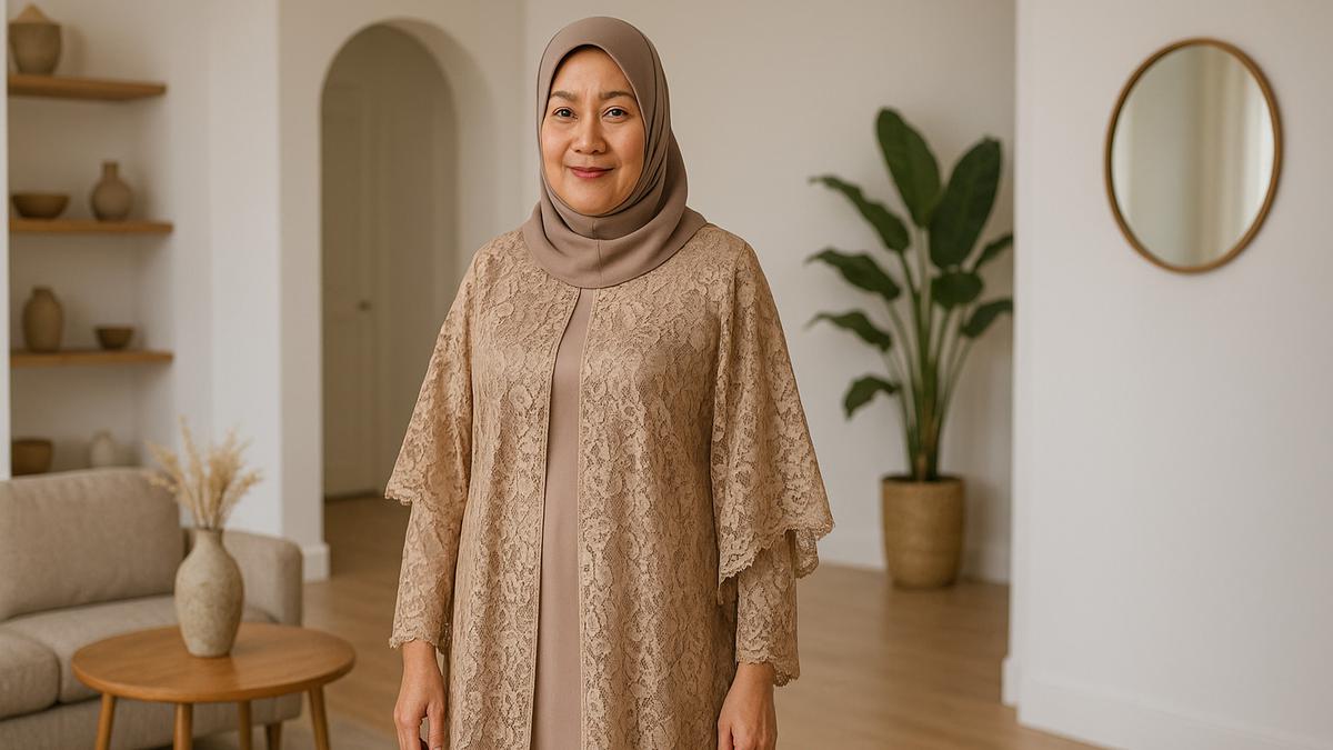 7 Model Gamis Kaftan untuk Kondangan Ibu-Ibu Usia 50 Tahun ke Atas, Tetap Anggun dan Elegan