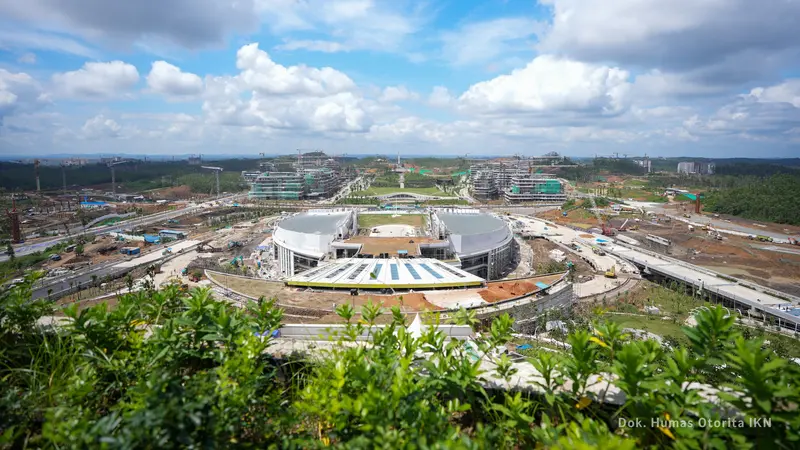 Kesiapan jelang seremoni perayaan HUT RI ke-79 di IKN pada 17 Agustus 2024. (Foto: Otorita IKN)