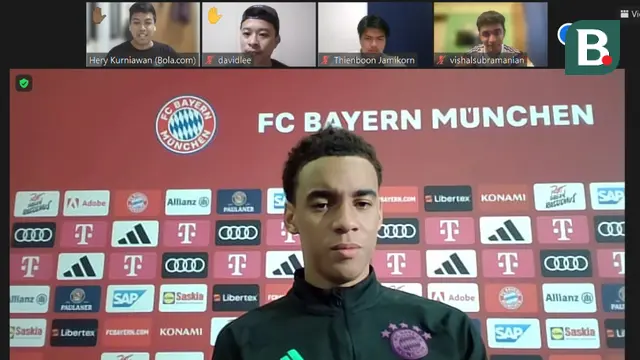 Jamal Musiala dalam wawancara virtual bersama Bola.com