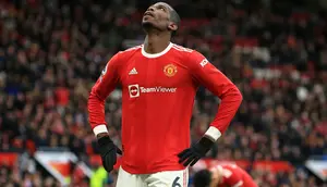 Paul Pogba meninggalkan Manchester United atau MU setelah kontraknya habis pada akhir Juni 2022. (Lindsey Parnaby / AFP)