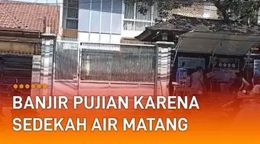 Sebuah video menunjukkan sejumlah warga mengisi air isi ulang di depan rumah besar.