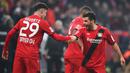 Bayer Leverkusen - Kai Havertz dan  Kevin Volland menjadi duet penyerang yang mematikan skuat Bayer Leverkusen. Havertz telah mencetak 10 gol dan Volland 9 gol, bila digabung keduanya telah menyumbangkan 19 gol. (AFP/Patrik Stollarz)