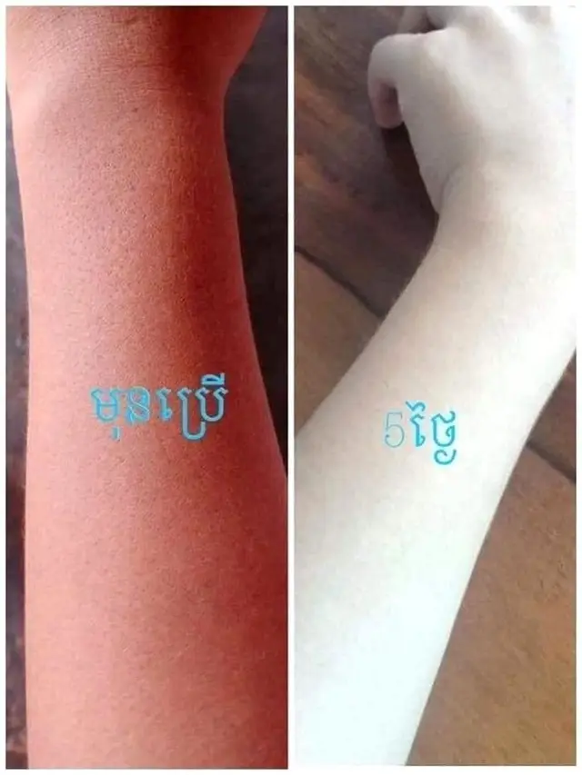 Hasil krim pemutih. (Sumber: odditycentral)