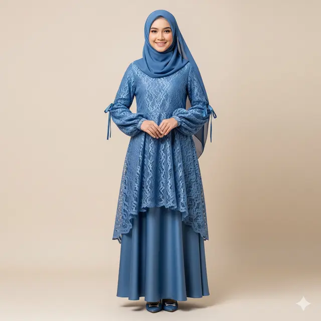 Model Gamis Syari Brokat Kombinasi Satin Pilihan Terbaik. Gemini