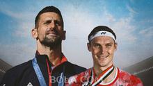 Ilustrasi - Novak Djokovic, Viktor Axelsen (Bola.com/Adreanus Titus)