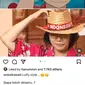 Sri Mulyani cosplay jadi Luffy, karakter bajak laut di anime One Piece (Instagram/@smindrawati).