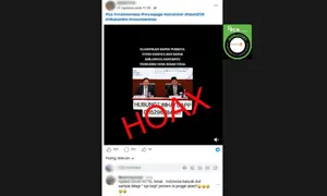 Cek Fakta Liputan6.com mendapati klaim video Menko Airlangga Hartarto dan Menkeu Purbaya Yudhi Sadewa mengumumkan dana hibah. (Foto: tangkapan layar Facebook)