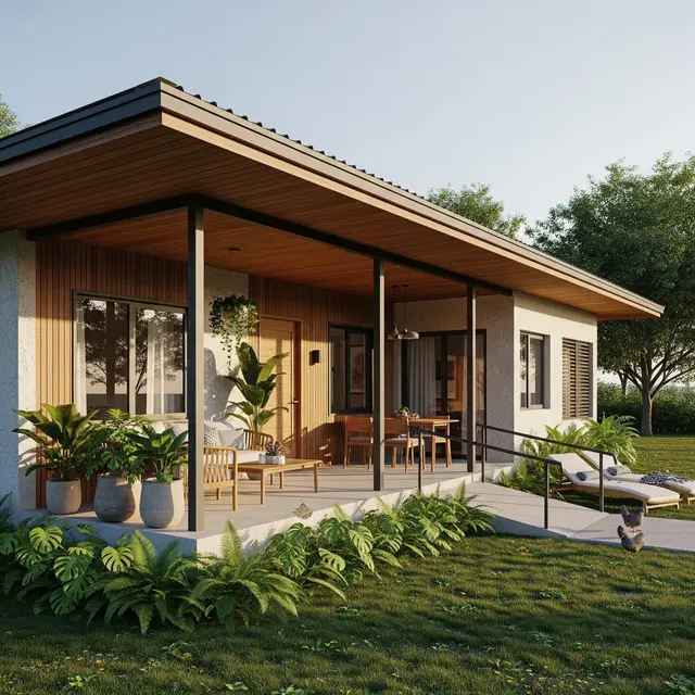 Rumah 1 Lantai di Desa yang Sederhana (Gemini AI)