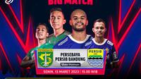 Saksikan Live Streaming Big Match Persebaya Surabaya Vs Persib Bandung, Senin, 13 Maret di Vidio