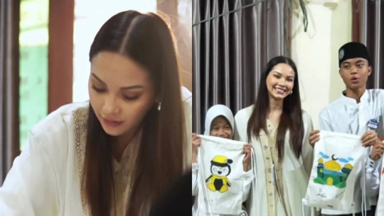 Alyssa Daguise Dibalut Kaftan Putih Saat Rayakan Ulang Tahun ke-26 Bersama Anak-anak di Panti Asuhan