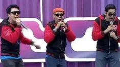 Trio Ubur-Ubur membawakan lagu Munaroh dalam acara inBox SCTV (05/07/2014).   