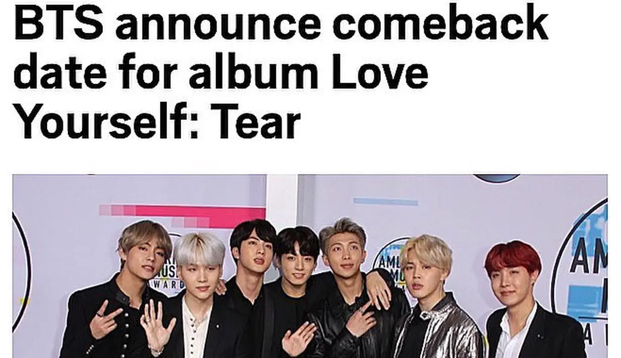 John Cena juga mengunggah foto dari judul sebuah artikel yang berisi tentang pengumuman rilis album BTS yang terbaru, Love Yourself: Tear. (Foto: instagram.com/johncena)