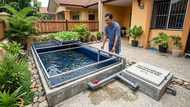 6 Ide Kolam Lele dengan Sistem Pembuangan Air, Bikin Perawatan Lebih Mudah