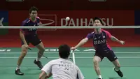 Hari pertama turnamen bulu tangkis Indonesia Masters 2022 yang mempertandingkan babak kualifikasi di semua nomor dan babak utama di nomor ganda putra dan putri yang digelar di Istora Gelora Bung Karno (GBK) Senayan, Jakarta, Selasa (7/6/2022), para wakil Indonesia melaju mulus ke babak 16 besar ganda putra dan putri serta meloloskan 1 tunggal putra, 1 tunggal putri dan 3 ganda putri ke babak utama. (Bola.com/Ikhwan Yanuar)