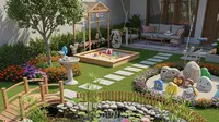 7 Inspirasi Taman Depan Rumah dengan Kolam Ikan Ramah Anak yang Sejuk dan Edukatif untuk Si Kecil