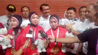 Regu putri pencak silat asal Garut meraih emas dalam Asian Games (Liputan6.com/Jayadi Supriadin)