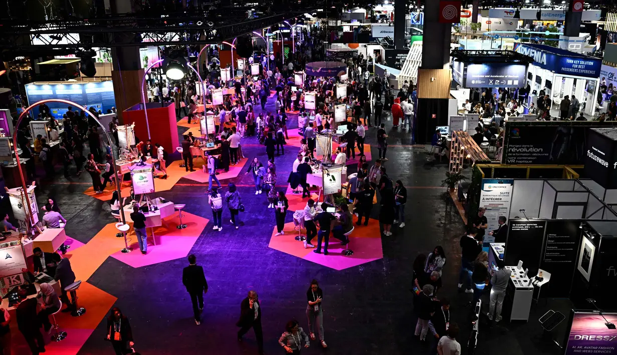 Hingga kini, VivaTech menjadi salah satu pameran teknologi terkemuka di Eropa. (JULIEN DE ROSA/AFP)