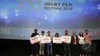 Perhelatan XXI Short Film Festival 2015 ditutup dengan acara malam penghargaan kepada pemenang festival di Epicentrum XXI, Kuningan, Jakarta, Minggu (22/3/2015).(Liputan6.com/Yoppy Renato)