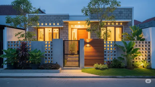 Rumah Hebel dengan Roster Beton