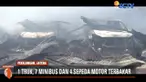 Kencangnya tiupan angin serta adanya barang-barang yang mudah terbakar membuat api langsung membakar seisi garasi.