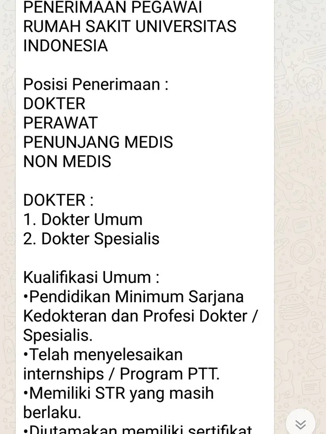 lowongan hoax RS UI