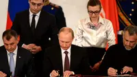 Pendatanganan traktat Crimea bergabung ke Rusia