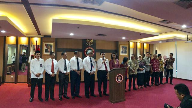 Panitia Seleksi Calon Pimpinan Komisi Pemberantasan Korupsi (Pansel Capim KPK) bertemu dengan BNPT. (Liputan6.com/Ratu Annisaa Suryasumirat)