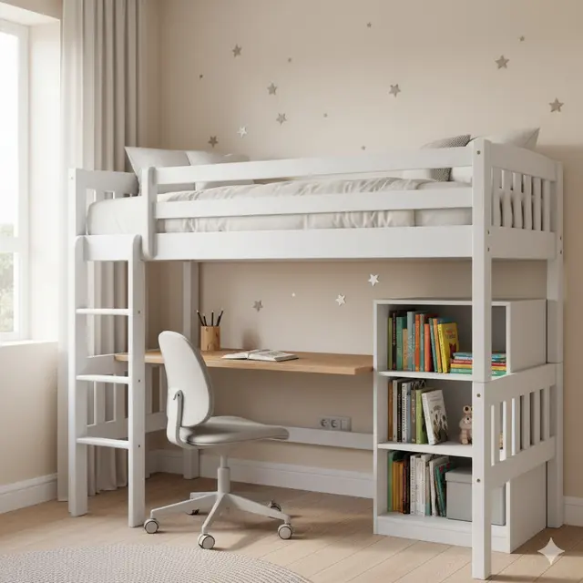 Desain Kamar Anak dengan Tempat Tidur Bertingkat. Gemini