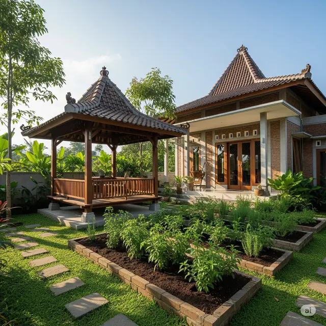 Desain Rumah Sederhana Halaman Luas. Foto: Gemini