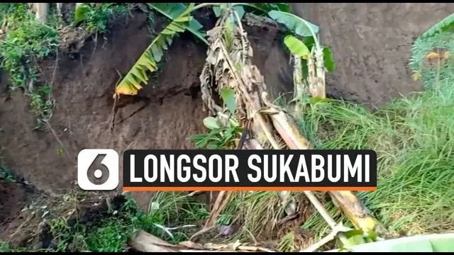 Jalan di Kampung Sindangresmi, Desa Karangtengah, Kecamatan Cibadak, Kabupaten Sukabumi, terputus, akibat longsor, Rabu (6/11/2019).
