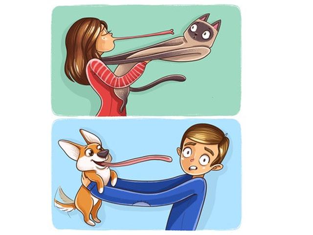Bikin Gereget 6 Ilustrasi Ini Tunjukkan Beda Kucing Dan Anjing Saat Bareng Pemiliknya Citizen6 Liputan6 Com