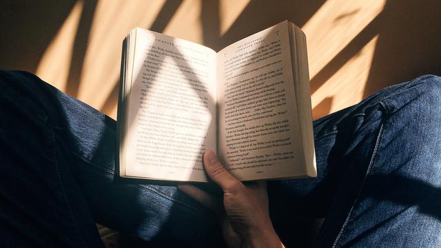 Ilustrasi membaca buku, sajak bahasa Sunda