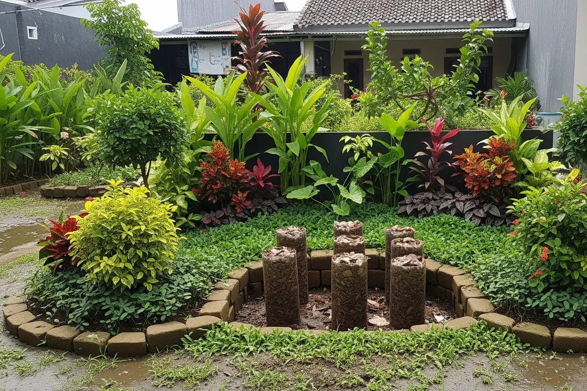 Halaman Rumah Sering Tergenang? Coba 8 Model Kebun Serapan Air Hujan yang Mudah Dibuat