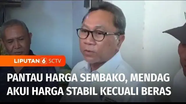 Menteri Perdagangan RI, Zulkifli Hasan memantau harga bahan pokok di Pasar Johar, Kota Semarang, Jawa Tengah. Dari hasil pantauannya, diakui harga beras masih cukup tinggi, namun sembako lainnya seperti harga daging dan bumbu dapur harganya cenderung...