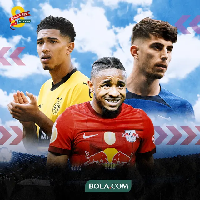 Ilustrasi - Bellingham (Madrid), Nkunku (Chelsea), Havertz (Arsenal)