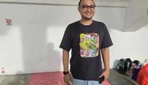 Aditya Arisandhi saat mendukung anaknya di IOAC 2025 (Liputan6.com/Thomas)