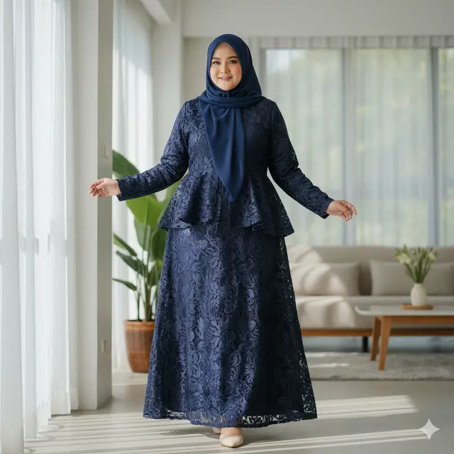 Model Gamis Brokat Modern Big Size