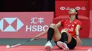 Bertanding di Hangzhou, China, Kamis (18/12/2025), Putri Kusuma Wardani menyerah lewat pertarungan sengit rubber set dalam durasi 65 menit. Tampak dalam foto, tunggal putri Indonesia, Putri Kusuma Wardani saat bertanding melawan Akane Yamaguchi dari Jepang pada laga kedua fase grup BWF World Tour Finals 2025 di Hangzhou, Zhejiang, China, Kamis (18/12/2025). (Jade Gao/AFP)