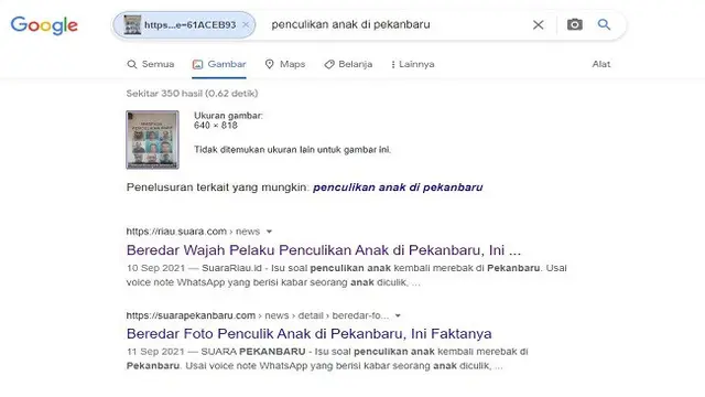 Gambar Tangkapan Layar Penelusuran Foto Menggunakan Situs Google Images.