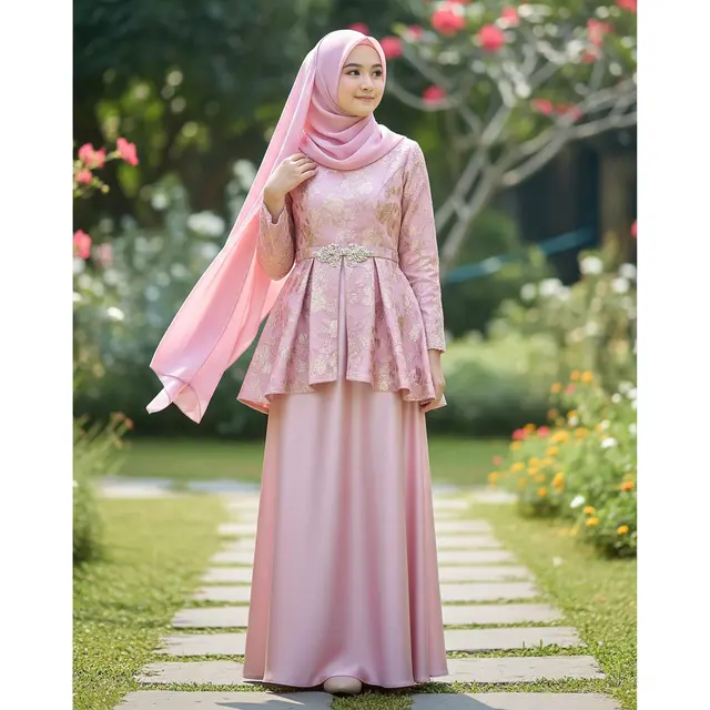 Gamis Brokat Empire Waist