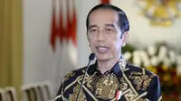 Presiden Joko Widodo (Jokowi) memberikan sambutan secara virtual peringatan HUT ke-56 Partai Golkar menyebut, pandemi COVID-19 membuat kontraksi ekonomi di berbagai negara, tak terkecuali Indonesia, Sabtu (24/10/2020). (Biro Sekretariat Presiden/Kris)