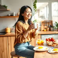 caption sarapan pagi lucu ©Ilustrasi dibuat AI