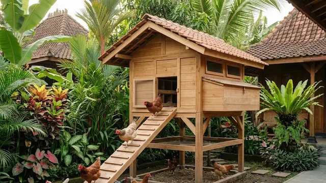 Kandang Bertingkat dengan Ramp dan Jalur Sirkulasi