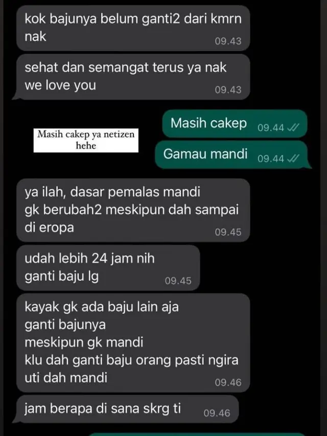 chat Fuji dan ibunya